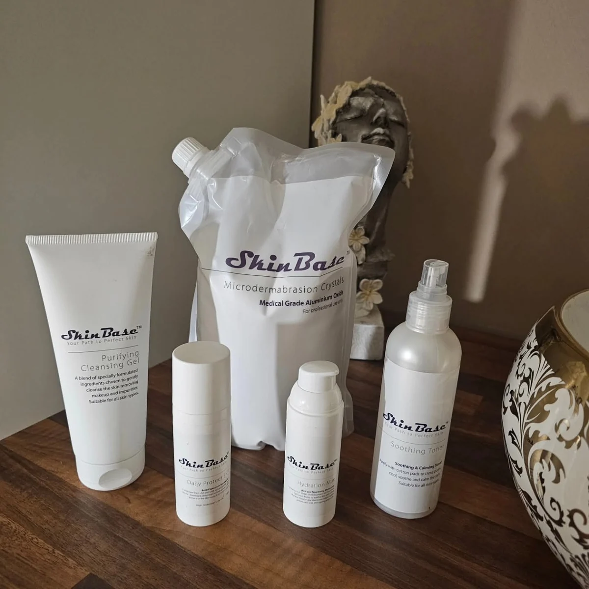SkinBase microdermabrasion products used at Harris Palace
